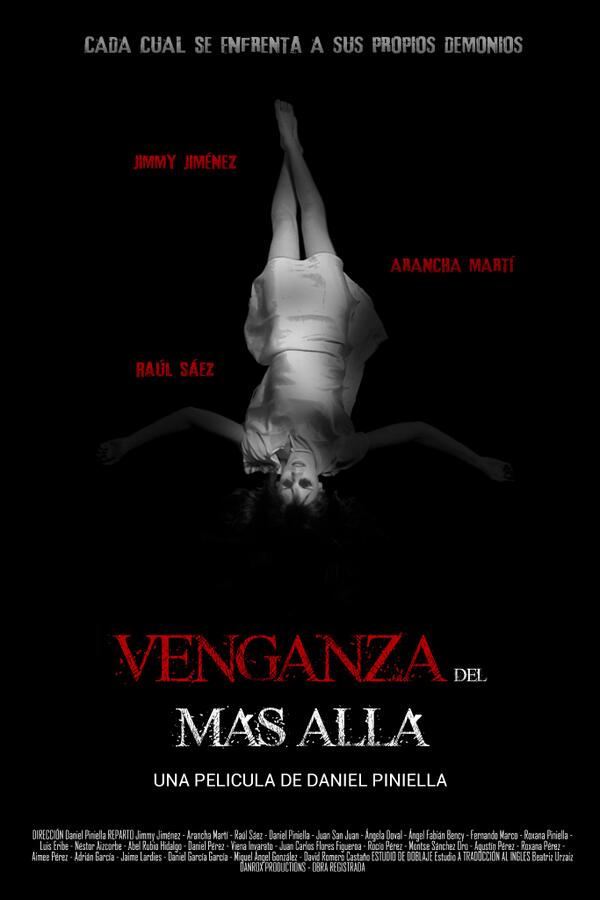 Cartel de la película de terror Venganza del más allá del escritor de terror español Daniel Piniella.