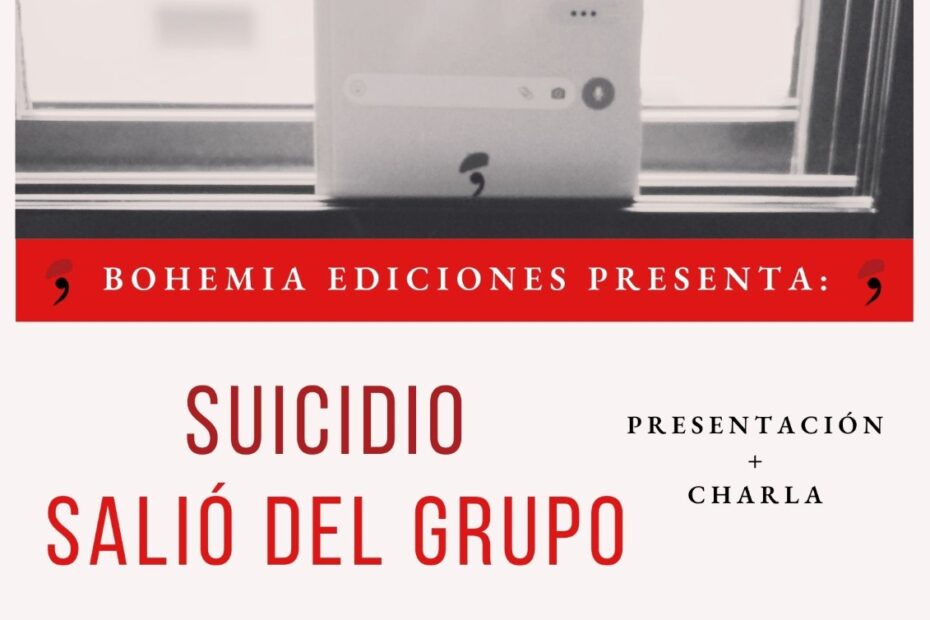 PRESENTACIÓN Y CHARLA SUICIDIO SALIÓ DEL GRUPO (cartel)