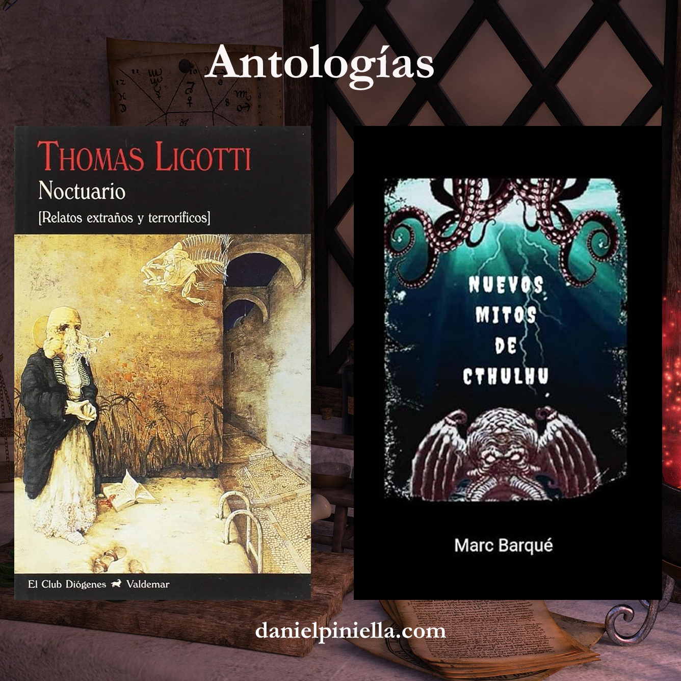 Reseñas de  antologías de terror: Noctuario de Thomas Ligotti, Los nuevos mitos de Cthulhu de Marc Barqué.